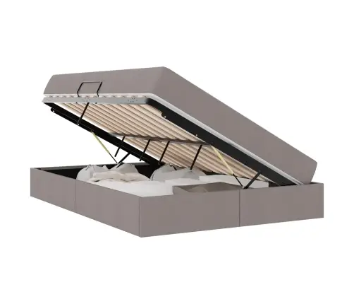 Voodi Hoiukohaga Ja Madratsiga Pruunikashall 140 X 190 Cm