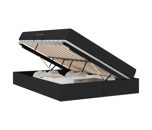 Gulta Ar Uzglabāšanas Vietu Un Matraci Melna 140 X 200 Cm Vidaxl