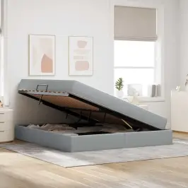 Gulta Ar Uzglabāšanas Vietu Un Matraci Ar Matraci Gaiši Pelēks Vidaxl Gulta Ar Uzglabāšanas Vietu Un Matraci Ar Matraci Gaiši Pelēks Vidaxl