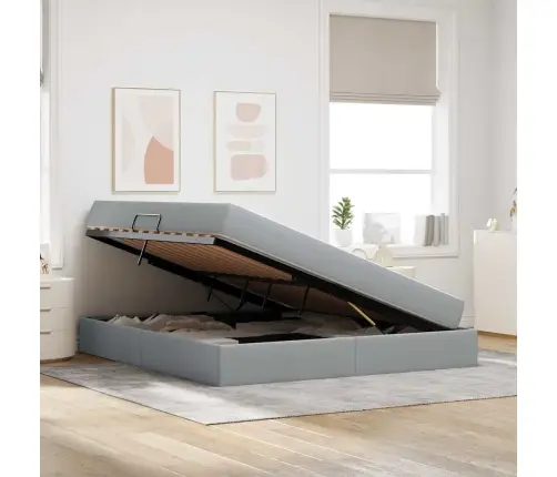 Gulta Ar Uzglabāšanas Vietu Un Matraci Ar Matraci Gaiši Pelēks Vidaxl