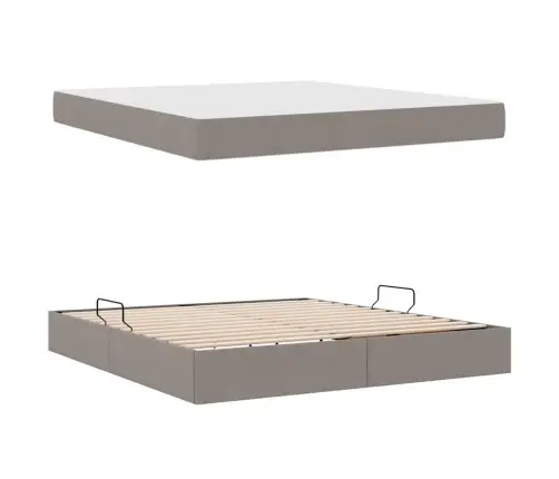 Voodi Hoiukohaga Ja Madratsiga Pruunikashall 160 X 200 Cm