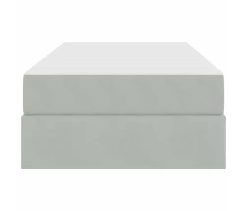 Gulta Ar Uzglabāšanas Vietu Un Matraci Gaiši Pelēks 90 X 190 Cm Vidaxl