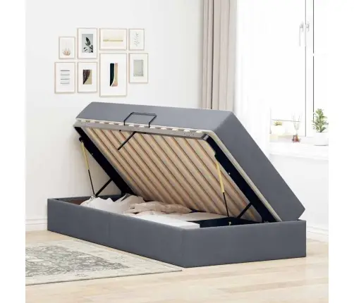 Lova Su Daiktų Laikymo Vieta Ir Čiužiniu Tamsiai Pilka