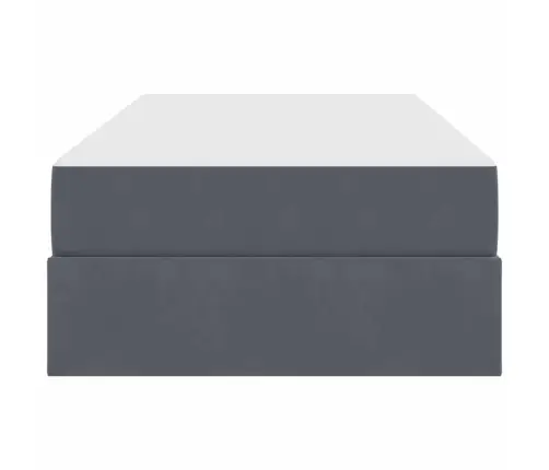 Voodi Hoiukohaga Ja Madratsiga Tumehall 90 X 190 Cm Samet