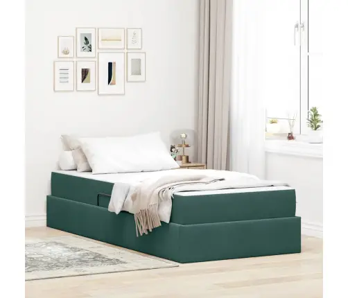 Lova Su Daiktų Laikymo Vieta Ir Čiužiniu Tamsiai Žalia