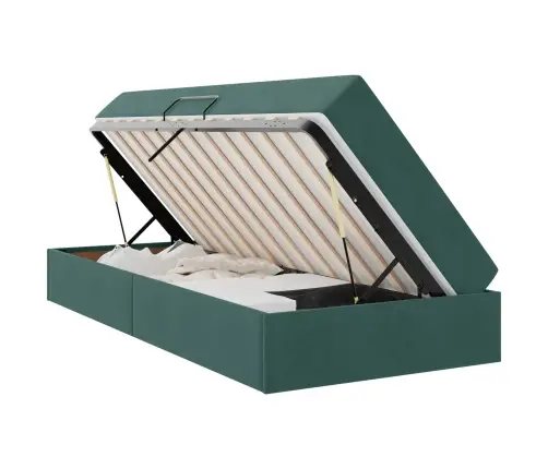 Lova Su Daiktų Laikymo Vieta Ir Čiužiniu Tamsiai Žalia