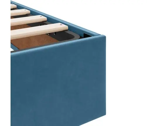 Gulta Ar Uzglabāšanas Vietu Un Matraci Tumši Zils 90 X 190 Cm Vidaxl