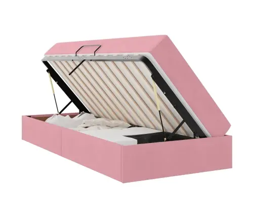 Lova Su Daiktų Laikymo Vieta Ir Čiužiniu Rožinė 90 X 190 Cm