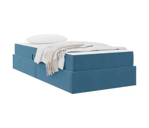 Lova Su Daiktų Laikymo Vieta Ir Čiužiniu Tamsiai Mėlyna