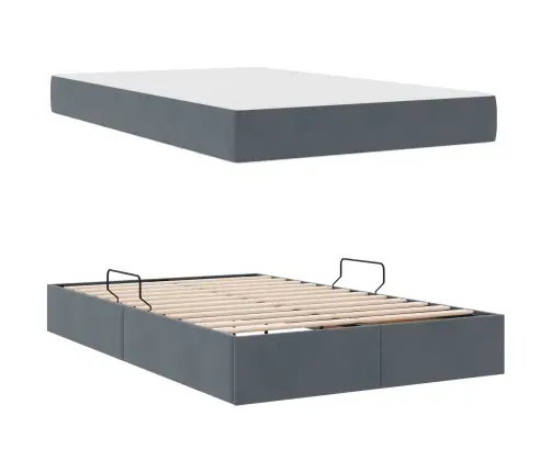 Gulta Ar Uzglabāšanas Vietu Un Matraci Ar Matraci Tumši Pelēks Vidaxl