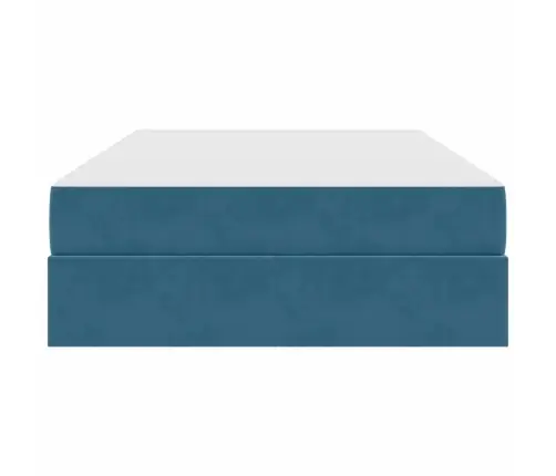 Voodi Hoiukohaga Ja Madratsiga Sinine 120 X 190 Cm Samet