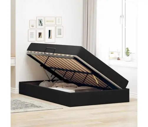 Gulta Ar Uzglabāšanas Vietu Un Matraci Melna 120 X 200 Cm Samts Vidaxl