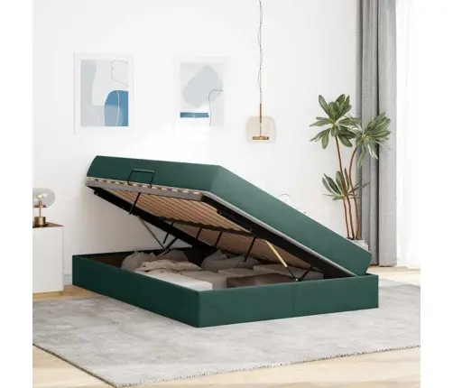 Lova Su Daiktų Laikymo Vieta Ir Čiužiniu Tamsiai Žalia