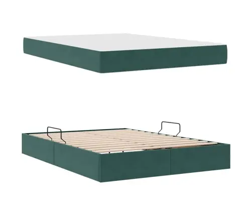 Lova Su Daiktų Laikymo Vieta Ir Čiužiniu Tamsiai Žalia