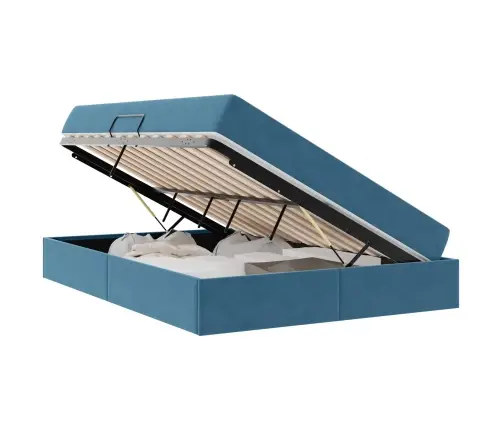 Lova Su Daiktų Laikymo Vieta Ir Čiužiniu Tamsiai Mėlyna