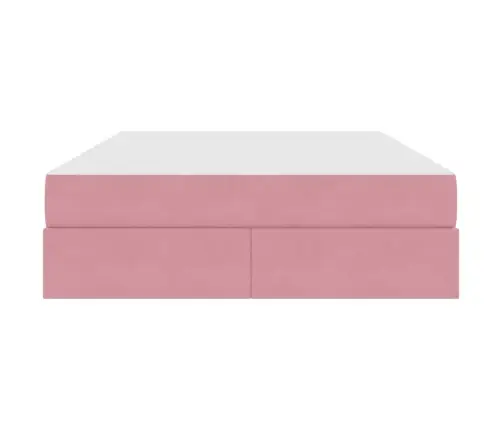 Lova Su Daiktų Laikymo Vieta Ir Čiužiniu Rožinė 140 X 190 Cm