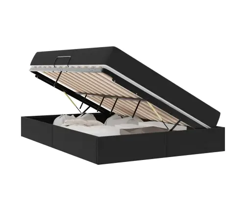 Gulta Ar Uzglabāšanas Vietu Un Matraci Melna 140 X 200 Cm Samts Vidaxl