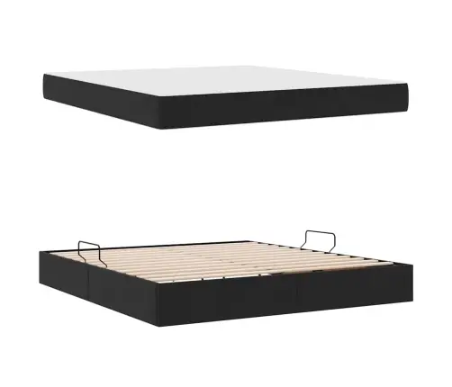 Gulta Ar Uzglabāšanas Vietu Un Matraci Melna 180 X 200 Cm Samts Vidaxl