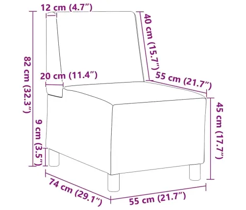Käetugedeta Mooduldiivani Element 2 Pcs Helehall