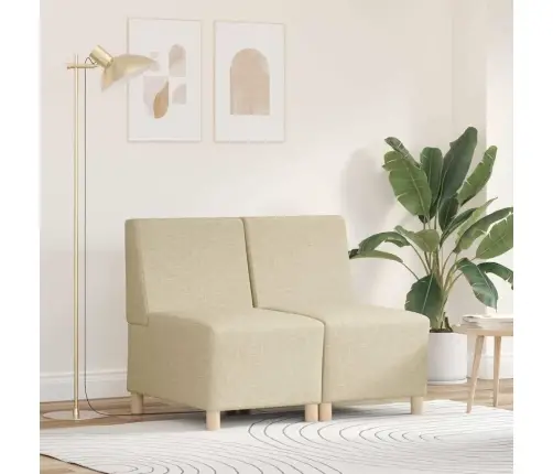 Dīvāna Krēsls Gaišā Pelēkā Krāsā 55 Cm Audums 2 Pcs Krēmkrāsa Vidaxl