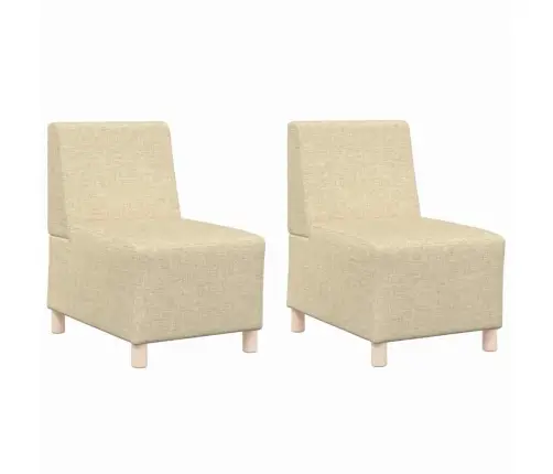 Dīvāna Krēsls Gaišā Pelēkā Krāsā 55 Cm Audums 2 Pcs Krēmkrāsa Vidaxl