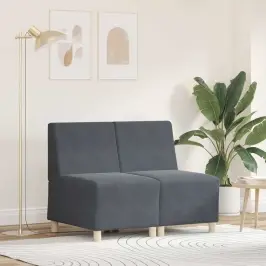 Modulinis Sofa Vienetas Be Rankų 2 Pcs Tamsiai Pilka