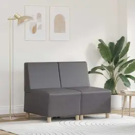 Modulārais Bezrku Dīvāns 2 Pcs Pelēka 55 X 74 X 82 Cm Vidaxl Modulārais Bezrku Dīvāns 2 Pcs Pelēka 55 X 74 X 82 Cm Vidaxl