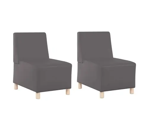 Dīvāna Krēsli 2 Pcs Pelēka 55 X 74 X 82 Cm Mākslīgā Āda Vidaxl Dīvāna Krēsli 2 Pcs Pelēka 55 X 74 X 82 Cm Mākslīgā Āda Vidaxl