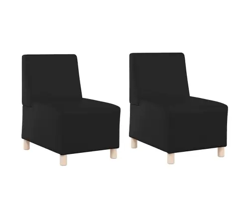 Dīvāna Krēsli 2 Pcs Melna 55 X 74 X 82 Cm Mākslīgā Āda Vidaxl