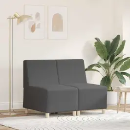Modulinis Sofa Vienetas Be Rankų 2 Pcs Tamsiai Pilka