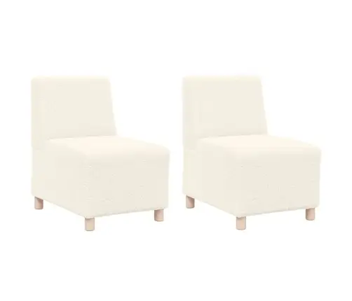 Sofas Krēsls 2 Pcs Krēmkrāsa 55 X 74 X 82 Cm Korduroja Audums Vidaxl