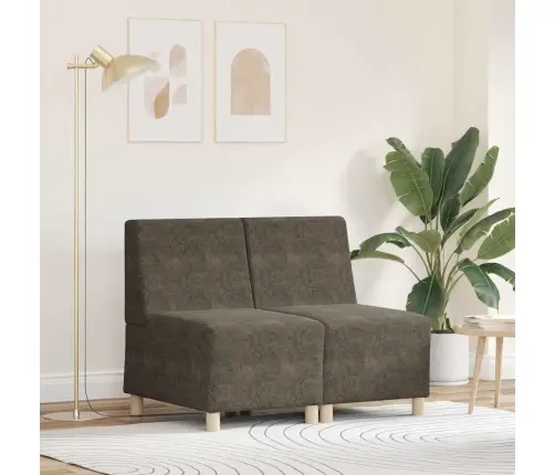 Modulinis Sofa Vienetas Be Rankų 2 Pcs Tamsiai Pilka