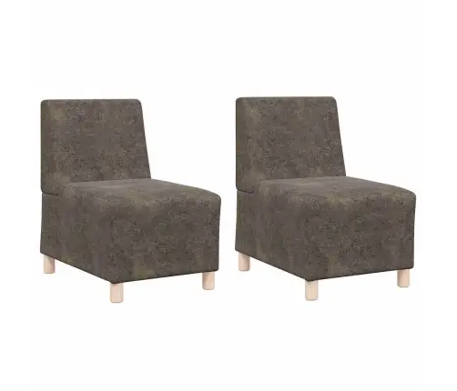 Modulinis Sofa Vienetas Be Rankų 2 Pcs Tamsiai Pilka
