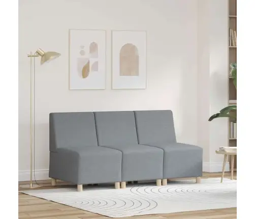 Modulinis Sofa Vienetas Be Rankų 3 Pcs Šviesiai Pilka