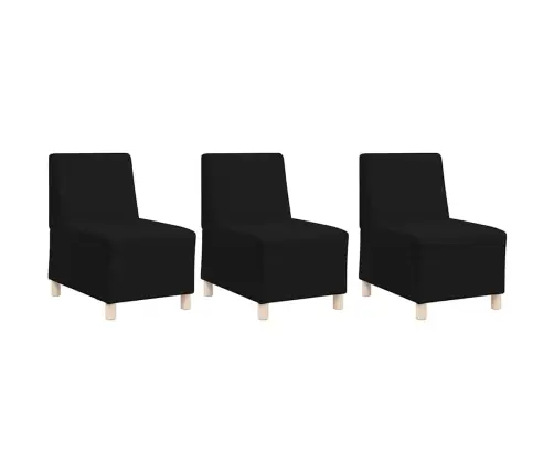 Käetugedeta Mooduldiivani Element 3 Pcs Must 55 X 74 X 82 Cm