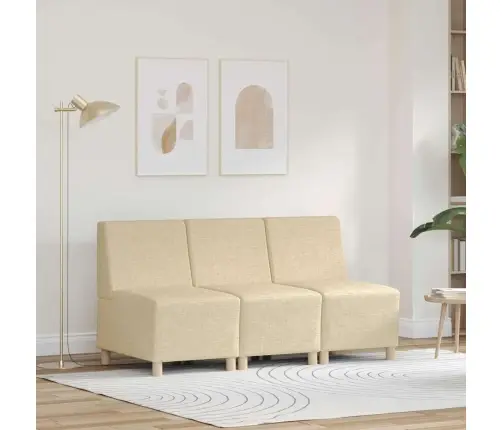 Modulinis Sofa Vienetas Be Rankų 3 Pcs Kreminė 55 X 74 X 82 Cm