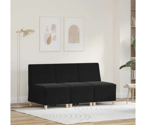 Käetugedeta Mooduldiivani Element 3 Pcs Must 55 X 74 X 82 Cm