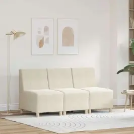 Modulinis Sofa Vienetas Be Rankų 3 Pcs Kreminė 55 X 74 X 82 Cm