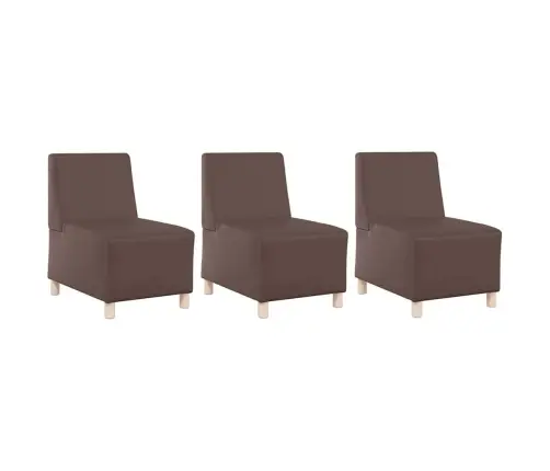 Dīvāna Krēsli 3 Pcs Brūna 55 X 74 X 82 Cm Mākslīgā Āda Vidaxl