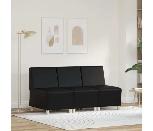 Käetugedeta Mooduldiivani Element 3 Pcs Must 55 X 74 X 82 Cm