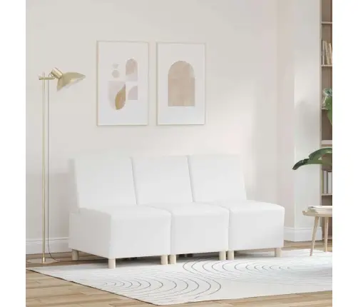 Dīvāna Krēsli 3 Pcs Balts 55 X 74 X 82 Cm Mākslīgā Āda Vidaxl