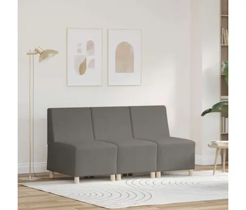 Modulinis Sofa Vienetas Be Rankų 3 Pcs Šviesiai Pilka