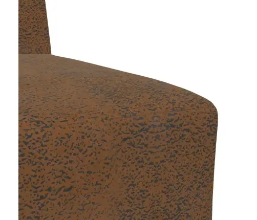 Dīvāna Krēsls Ar Spilvenu 3 Pcs Brūna 55 Cm Mākslīga Zamša Āda Vidaxl