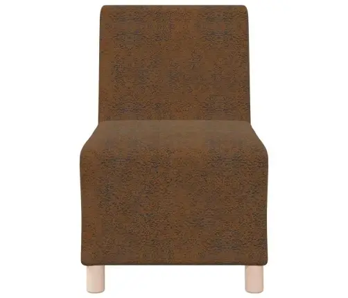 Dīvāna Krēsls Ar Spilvenu 3 Pcs Brūna 55 Cm Mākslīga Zamša Āda Vidaxl