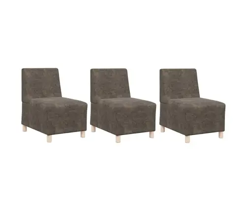 Dīvāna Krēsls 3 Pcs Tumši Pelēks 55 Cm Mākslīga Zamša Āda Vidaxl