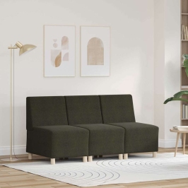 Modulinis Sofa Vienetas Be Rankų 3 Pcs Žalia 55 X 74 X 82 Cm