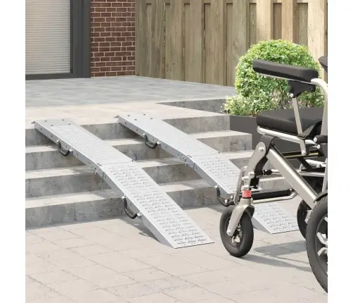 Ielādes Rampa 2 Pcs Sudraba 166 X 22,5 X 4,5 Cm Cinkots Tērauds Vidaxl