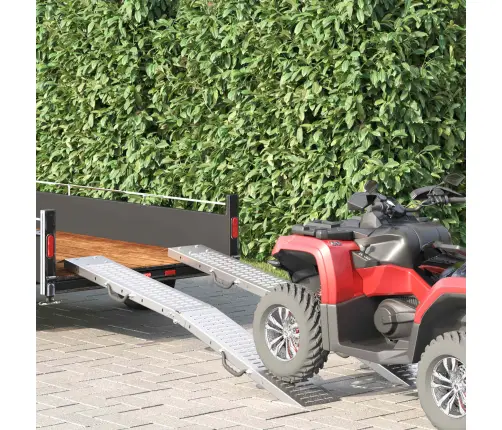 Ielādes Rampa 2 Pcs Sudraba 185 X 22,5 X 4,5 Cm Cinkots Tērauds Vidaxl