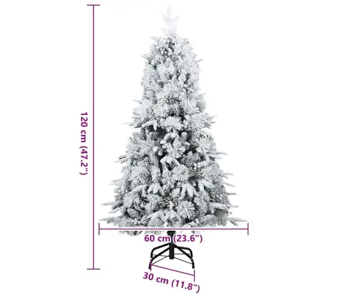 Mākslīgā Ziemassvētku Eglīte Zaļš Un Balts 120 Cm Pvc Vidaxl