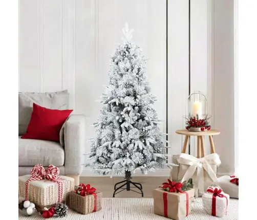 Mākslīgais Salokāmais Ziemassvētku Koks Ar Sniega Apdari Balts Vidaxl